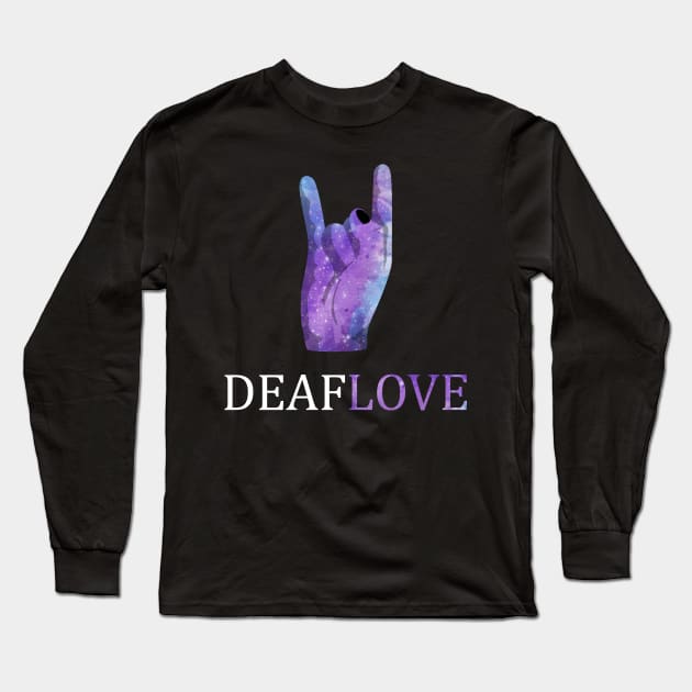 Deaf Love The Sign Associated With American Sign Language Long Sleeve T-Shirt by mangobanana